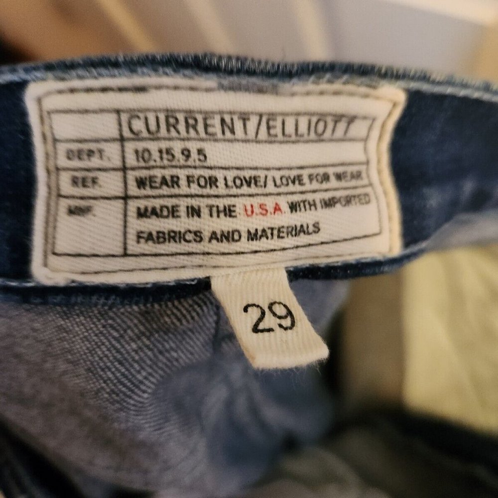 CURRENT/ELLIOTT Dark Wash Jeans THE HIGHWAIST STILETTO in Sahara Destroy Size 29 - Picture 4 of 9